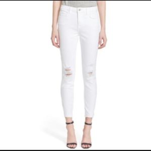 L'Agence BLANC MARGOT DISTRESSED HIGH RISE JEANS